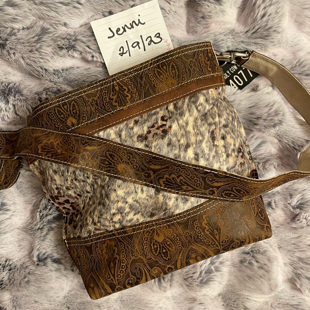 Holy Cow Couture Mini Messenger Cheetah New